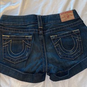 True religion denim shorts